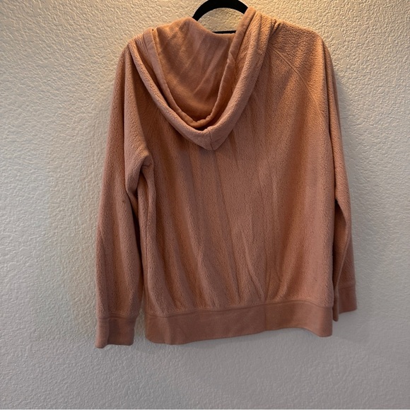 Billabong Essentials Sherpa Zip Hoodie Medium Cozy Dusty Rose Zip Jacket Pockets - Picture 6 of 9